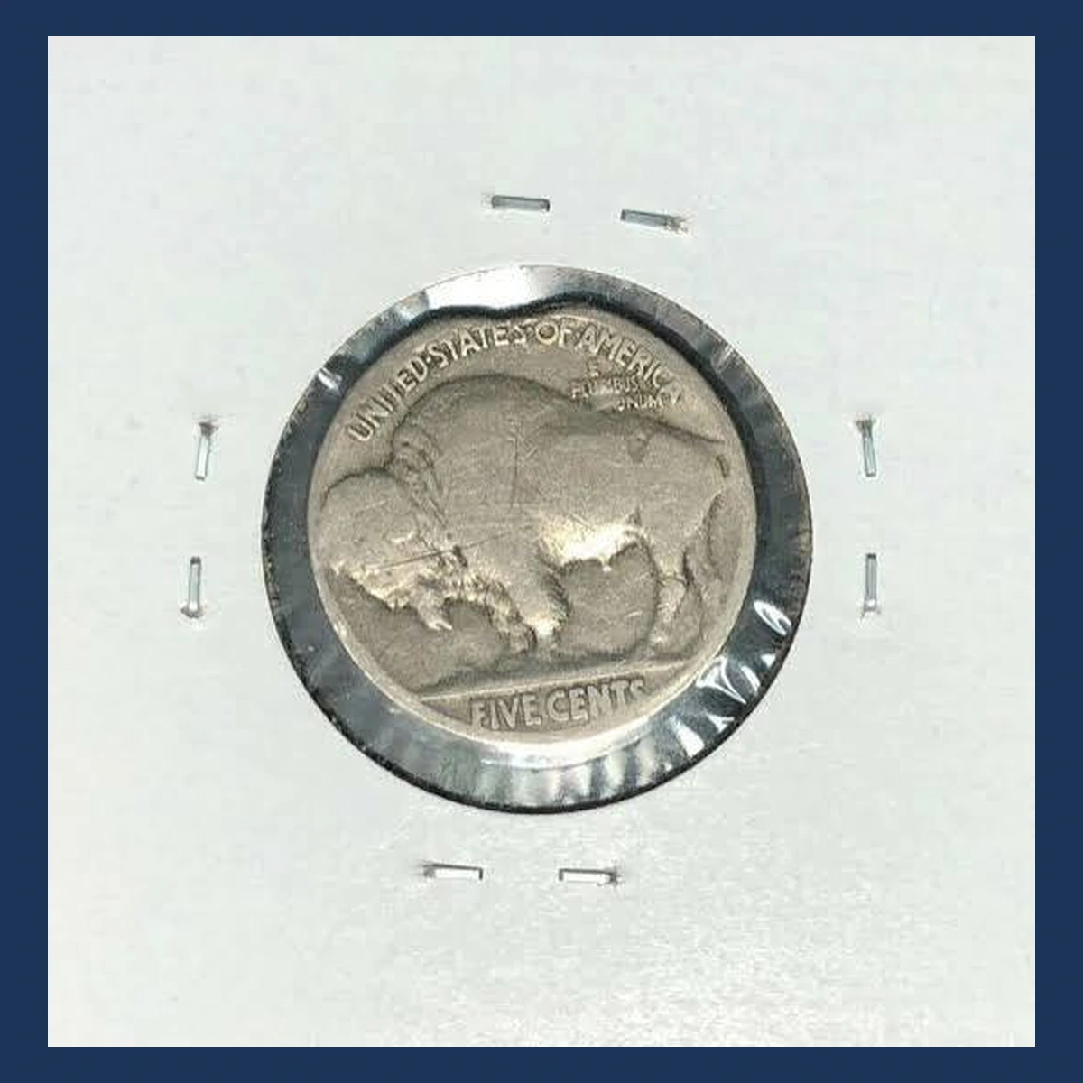 1919 Buffalo Nickel: clipped blank