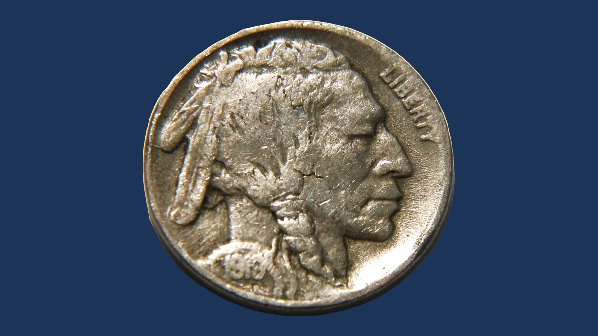 1919 Buffalo Nickel: Lamination / Split Planchet