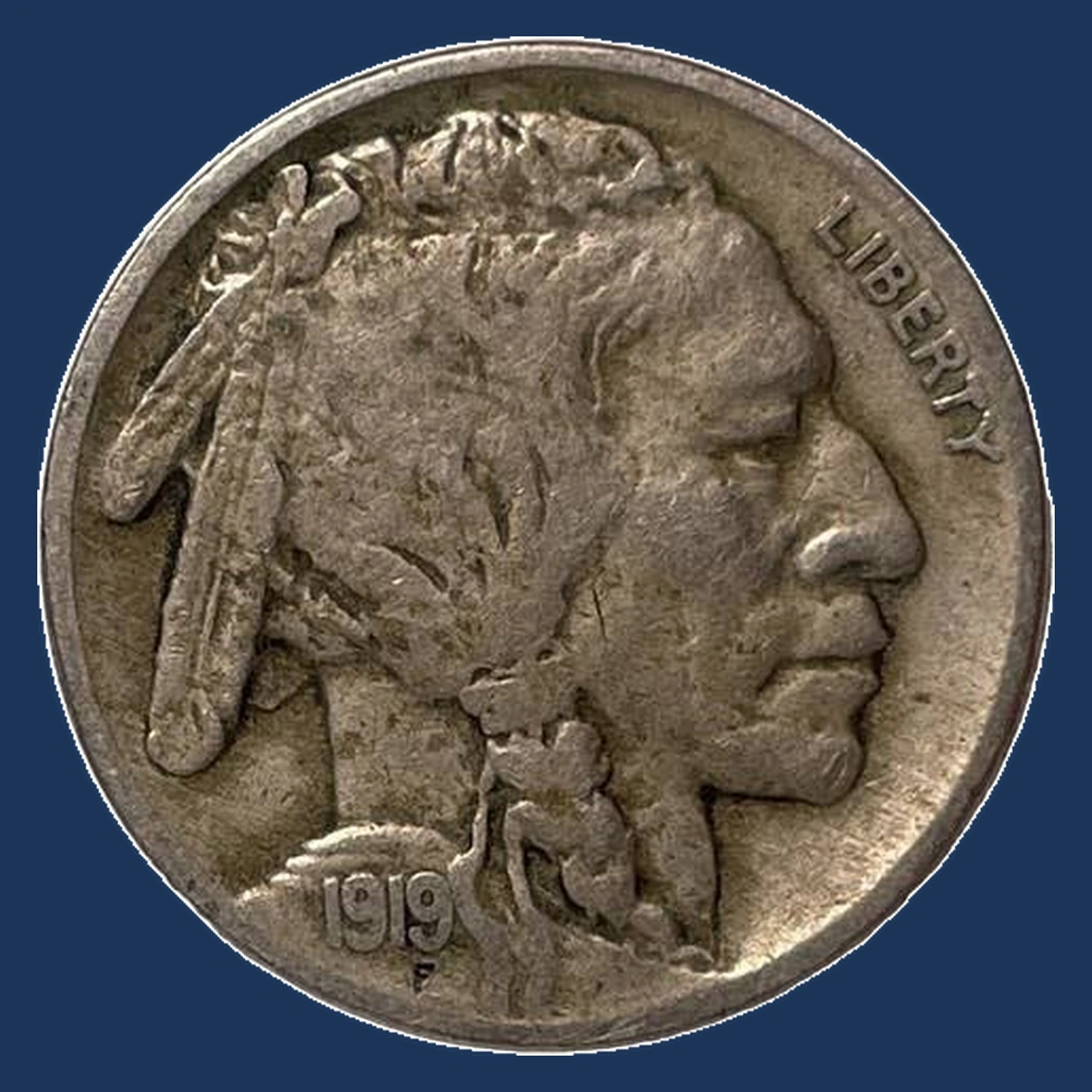 1919 Buffalo Nickel: Repunched Mintmark