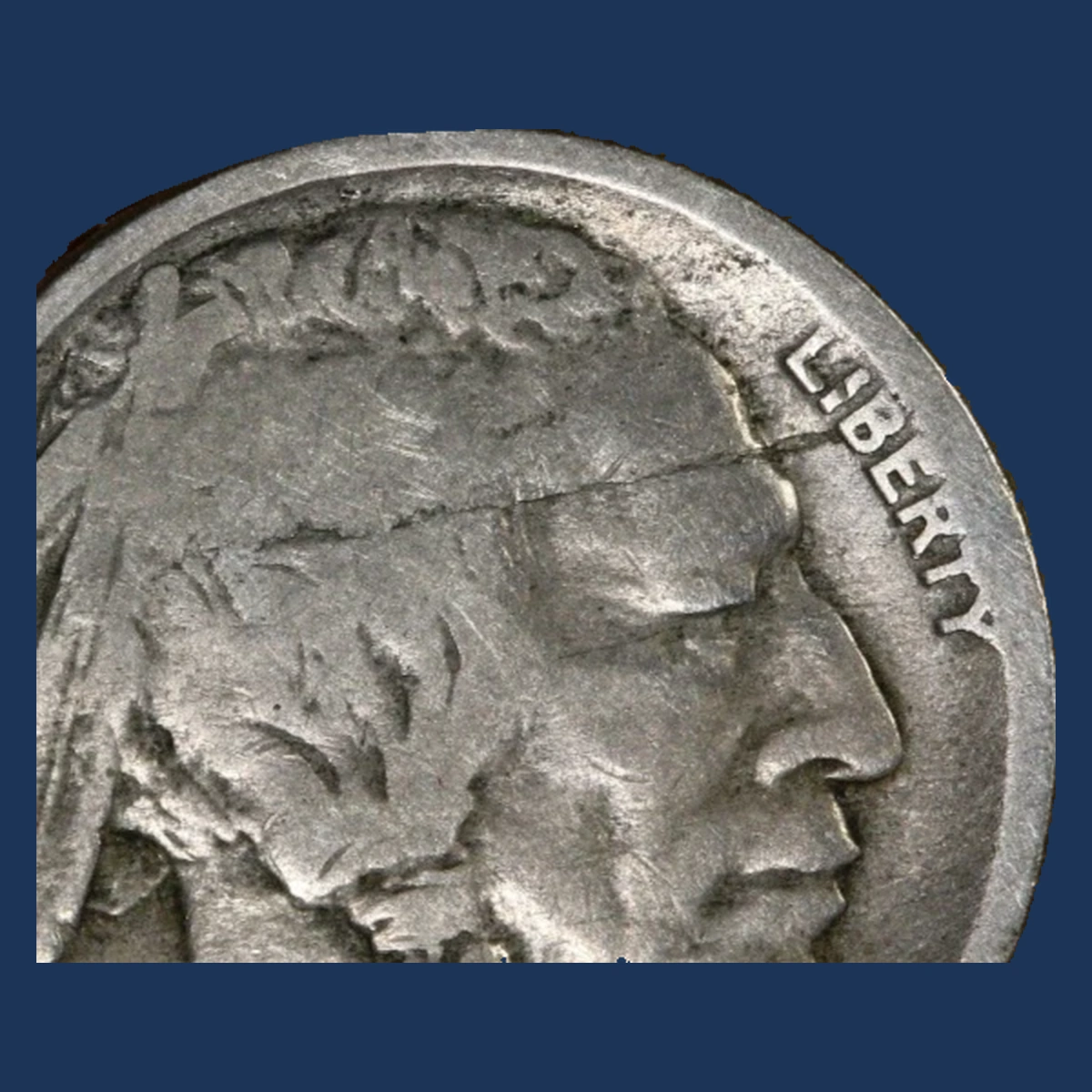 1917 Buffalo Nickel: Die Crack / Die Chip