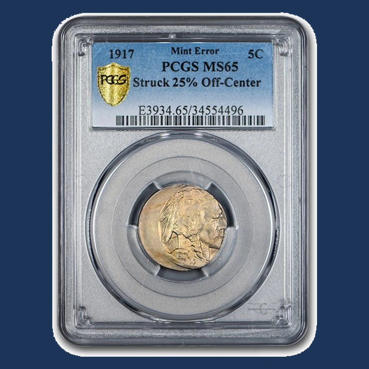 1917 Buffalo Nickel: Off-Center Strike