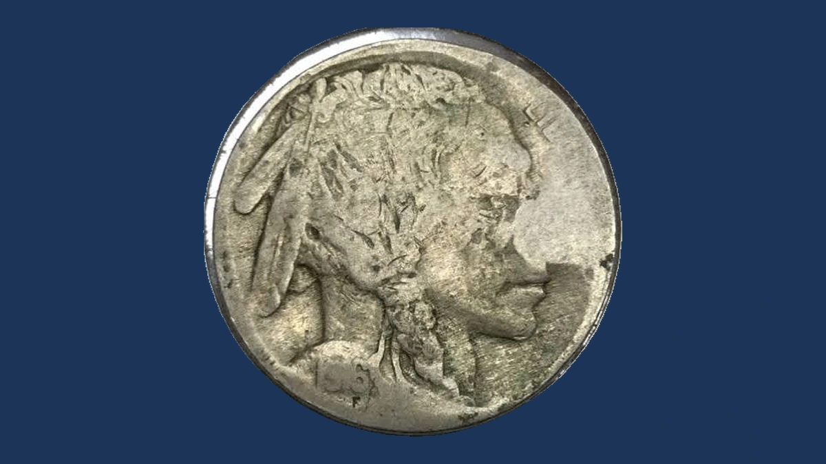 1916 Buffalo Nickel: Struck Through