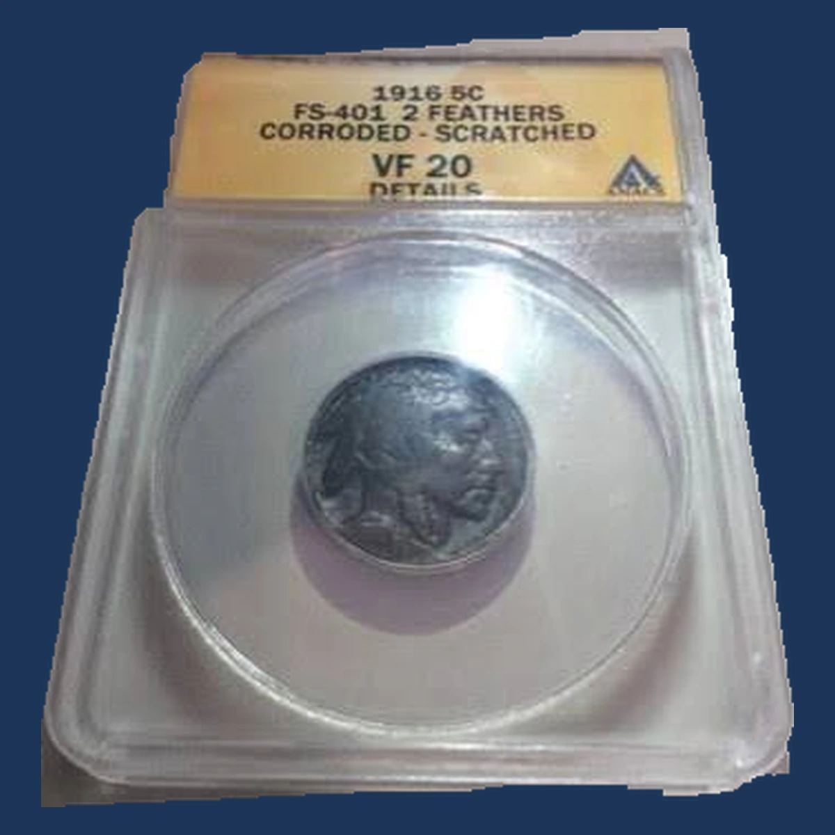 1916 Buffalo Nickel: Two Feathers FS-401