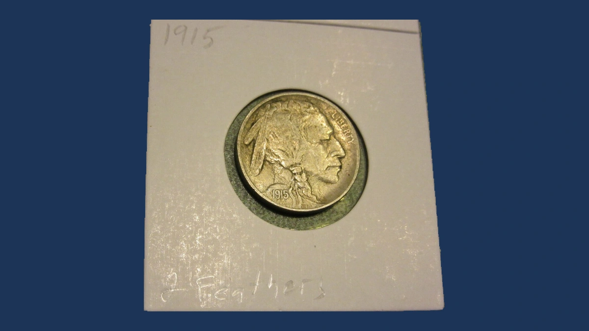 1915 Buffalo Nickel: Two Feathers variety