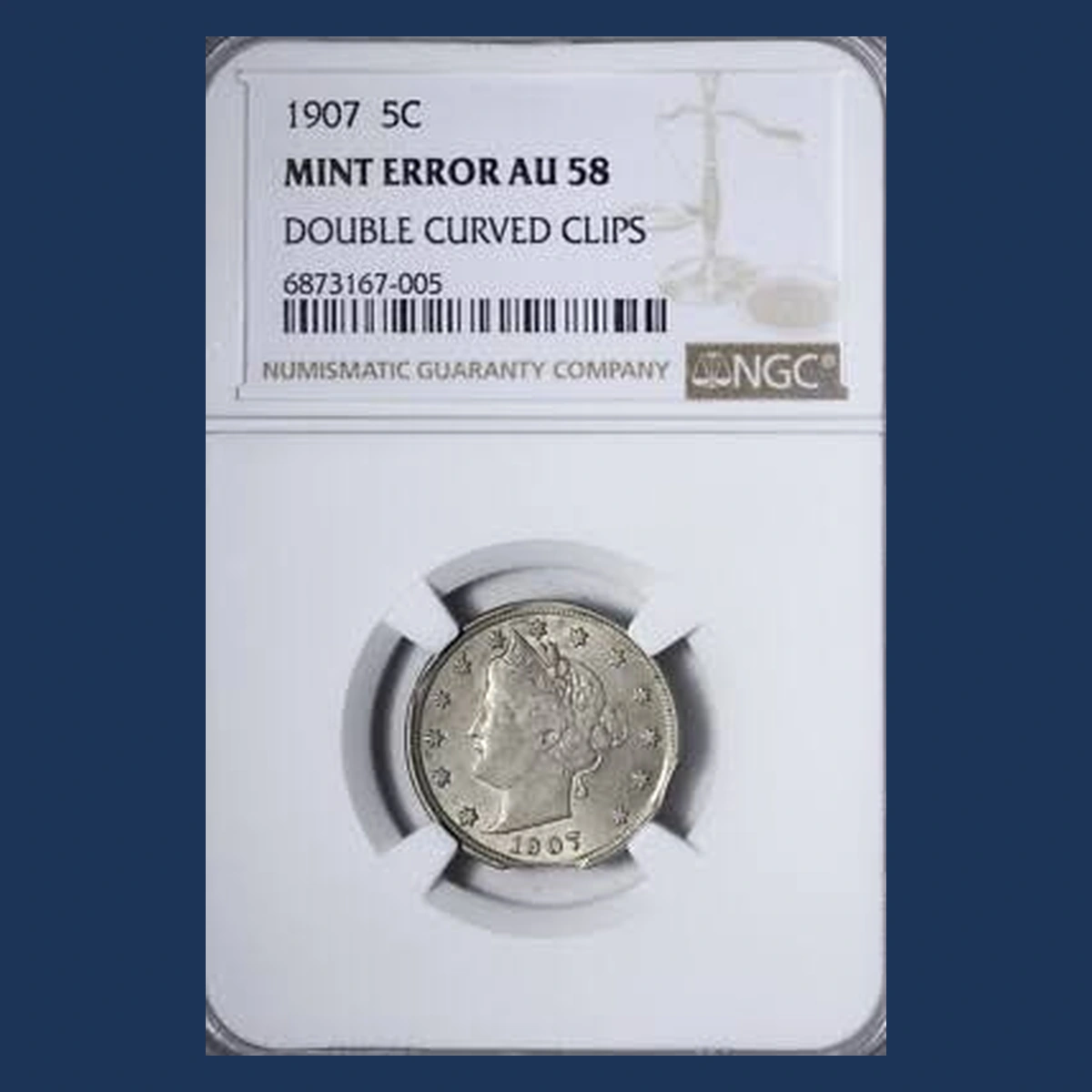 1907 Liberty Nickel: Clipped Planchet