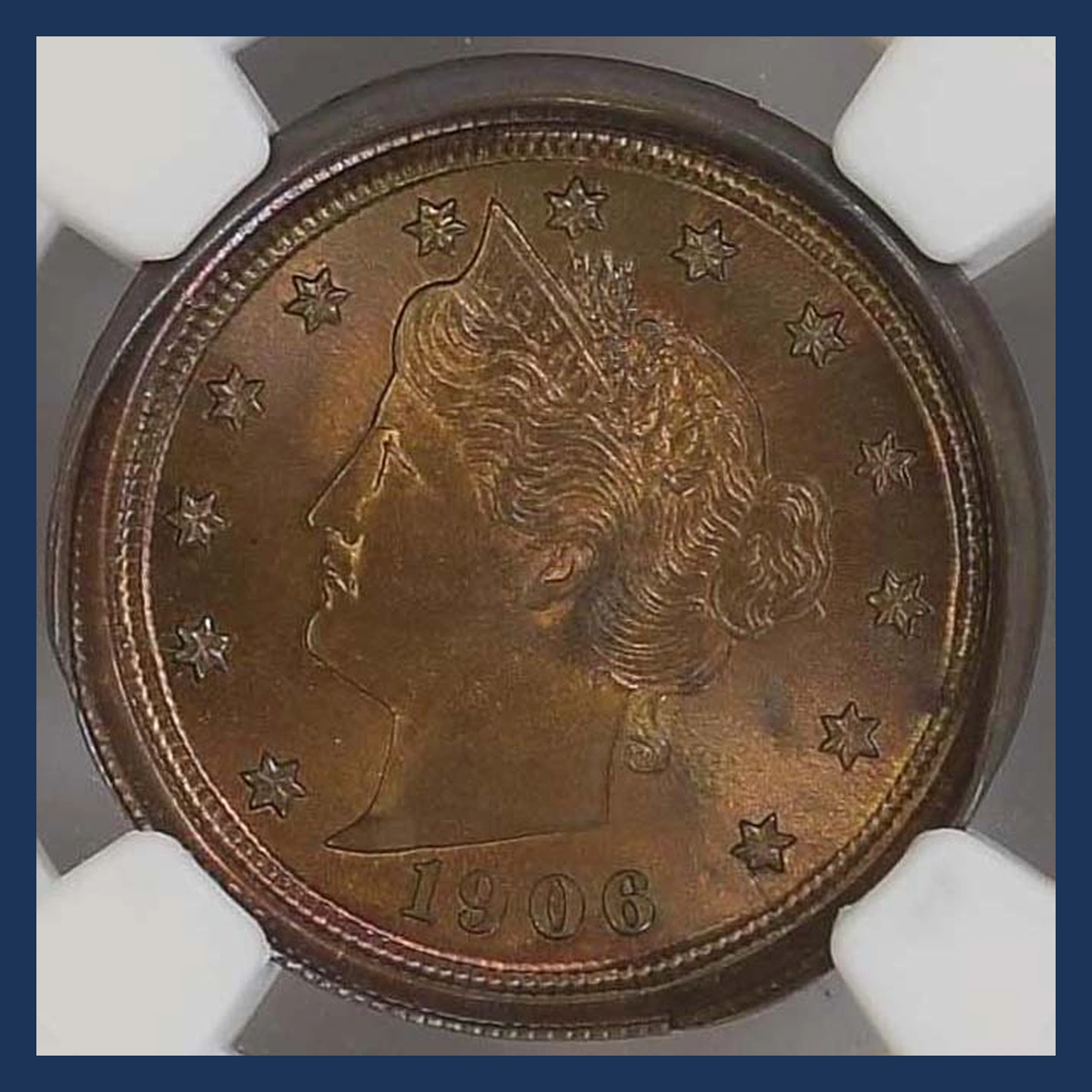 1906 Liberty Nickel: Die Cap / Capped-Die Strike
