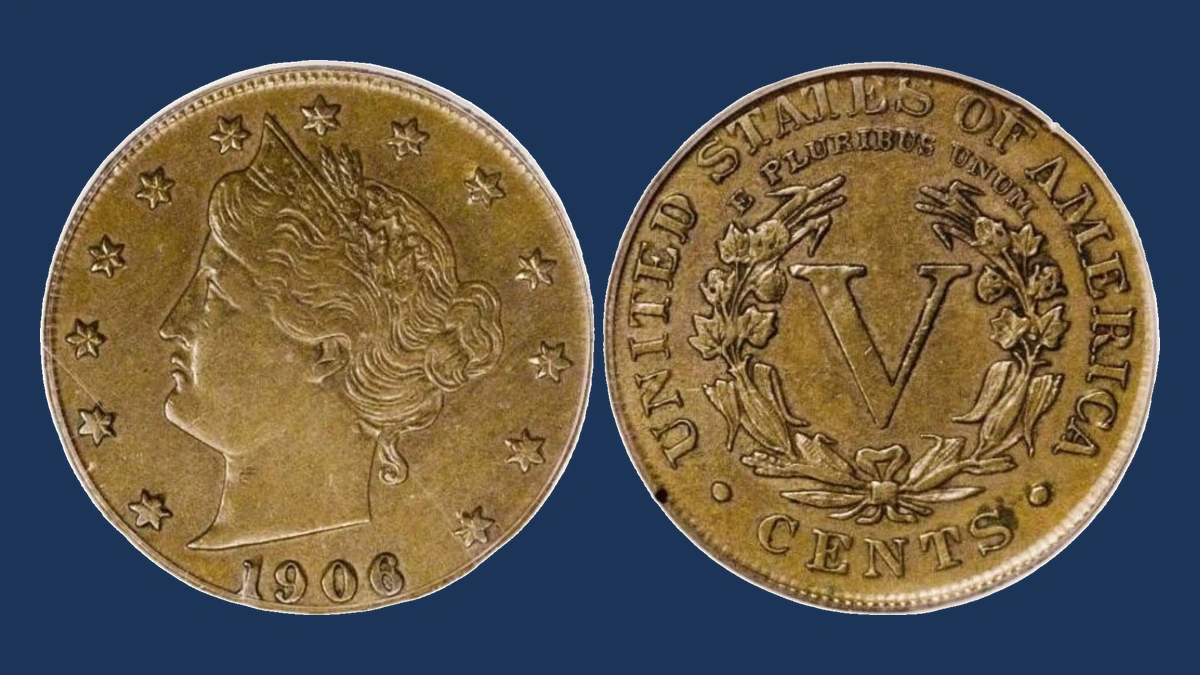 1906 Liberty Nickel: Wrong Planchet / Off-Metal Strike