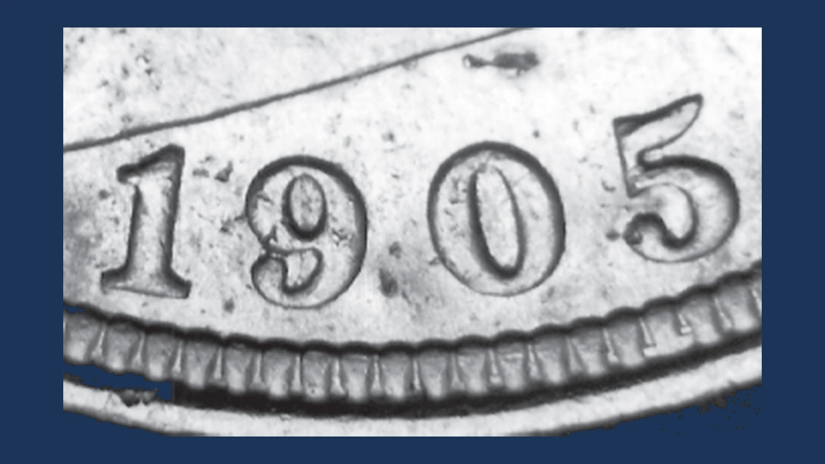 1905 Liberty Nickel: Repunched Date
