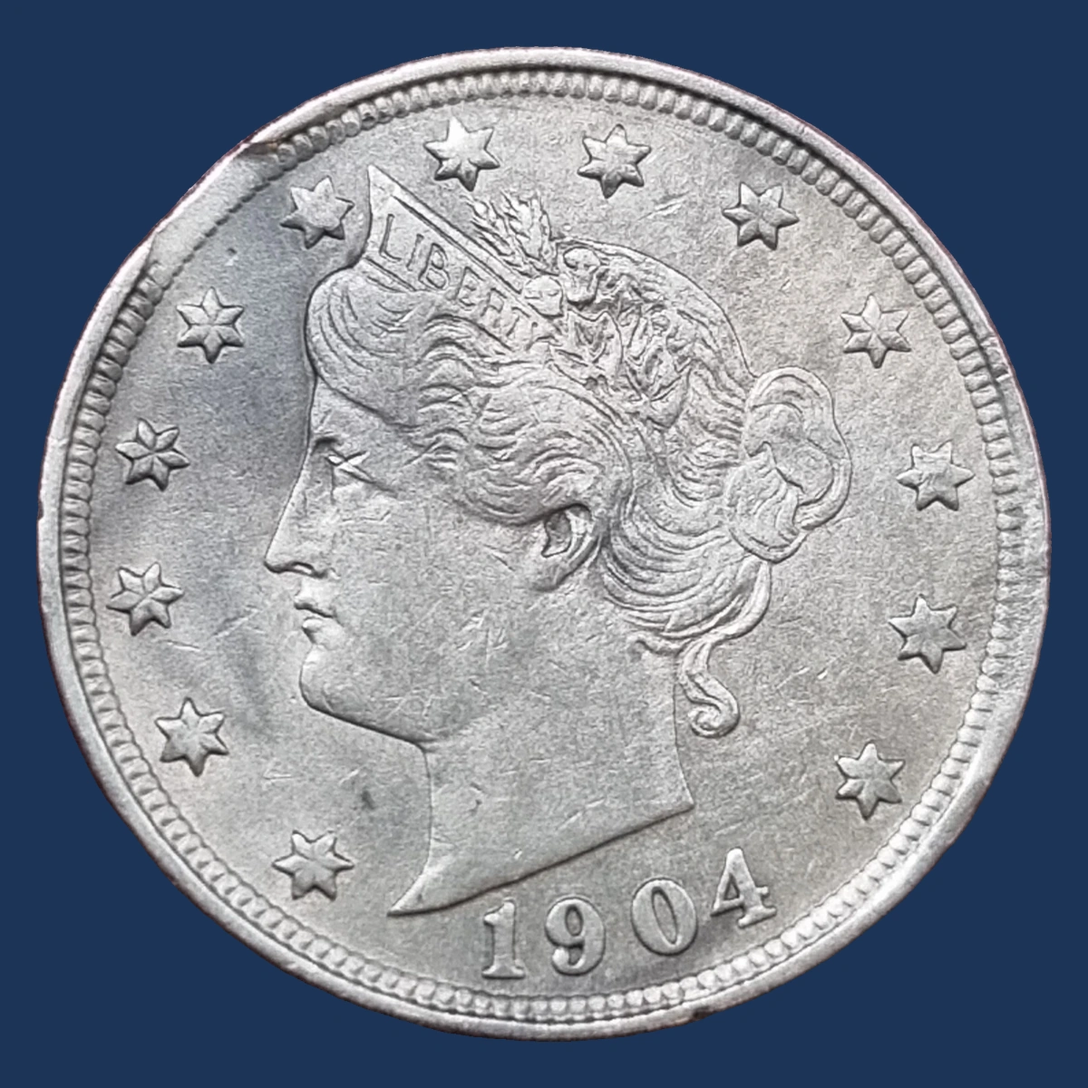 1904 Liberty Nickel: Clipped Planchet