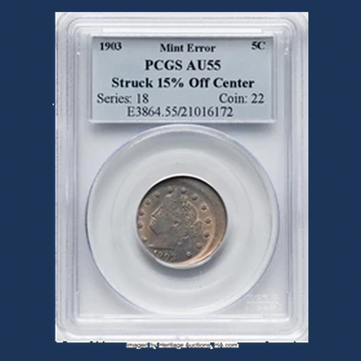 1903 Liberty Nickel: Off-Center Strike