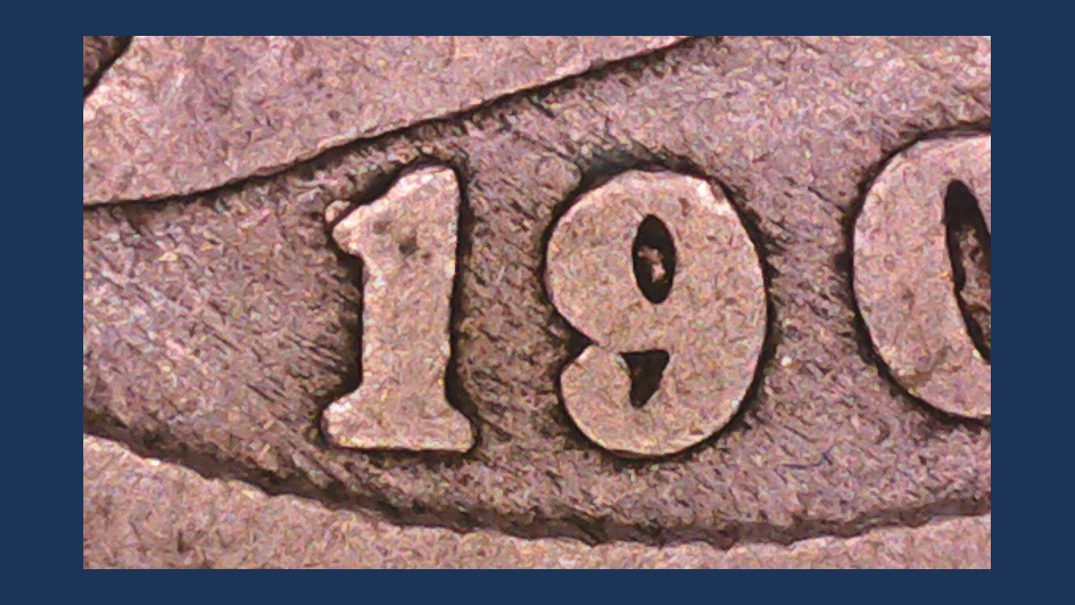 1901 Liberty Nickel: Repunched Date