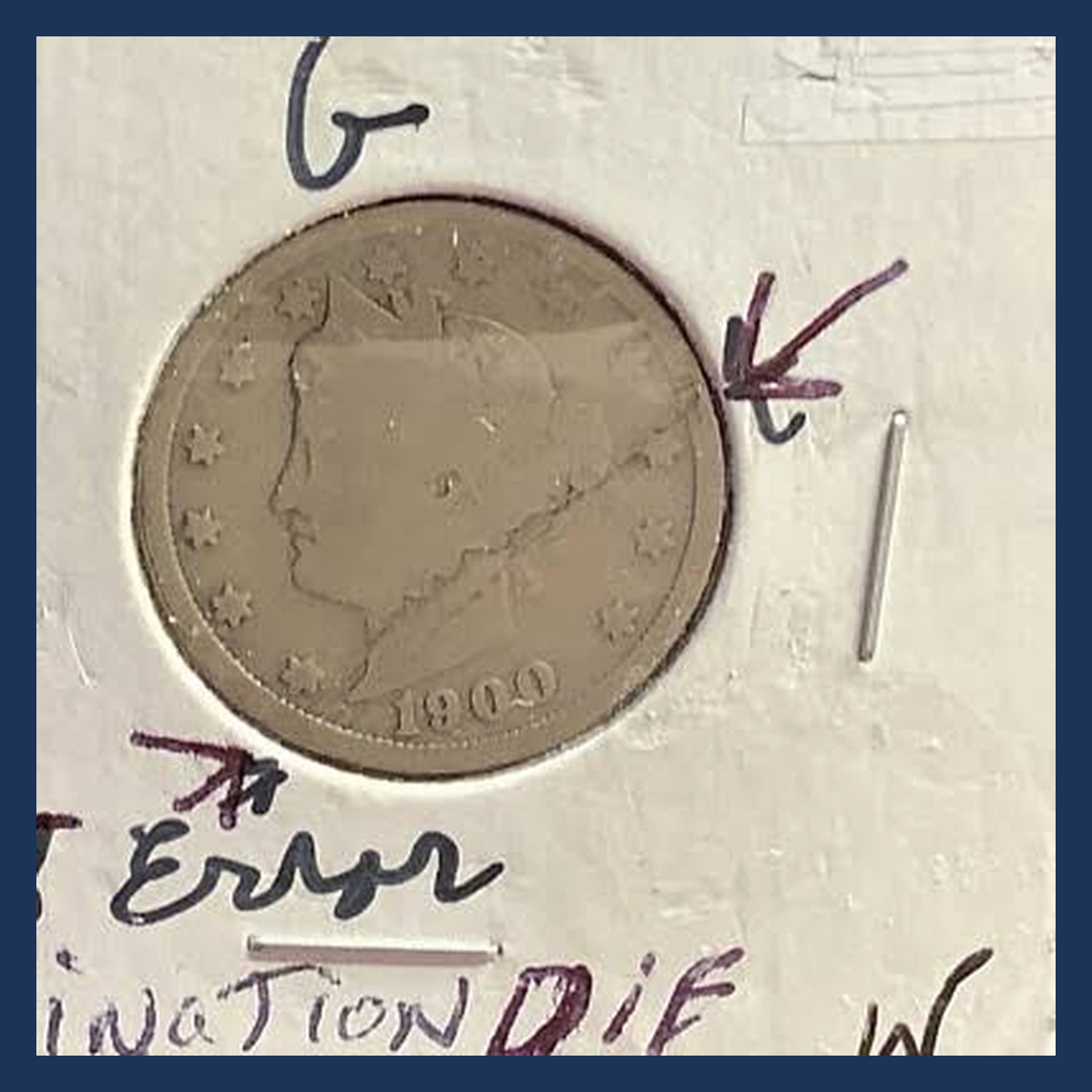 1900 Liberty Nickel: Lamination