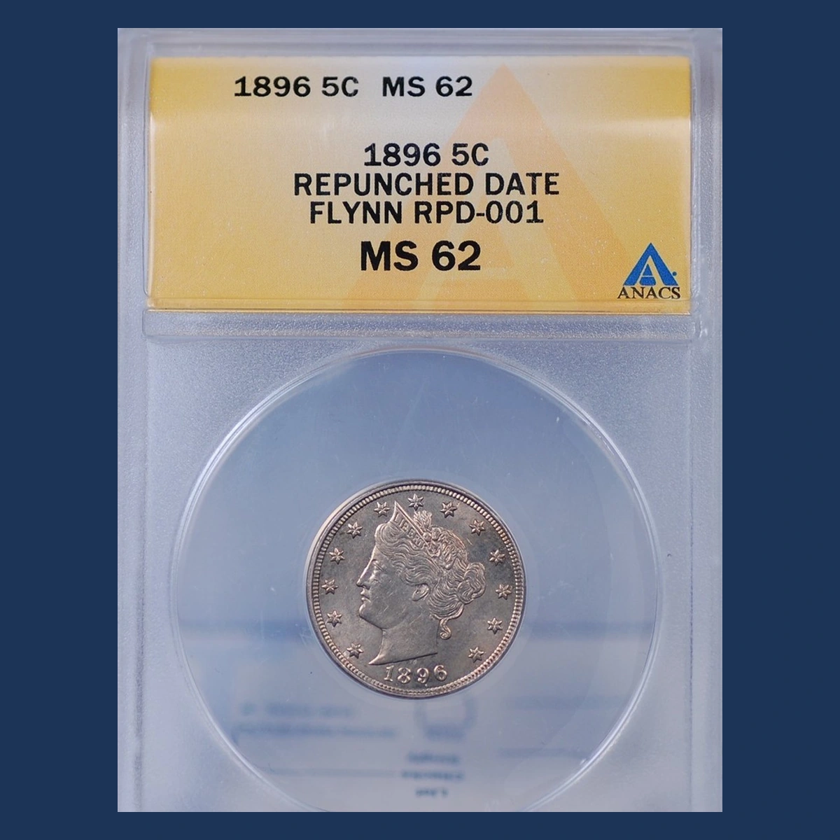 1896 Liberty Nickel: Repunched Date