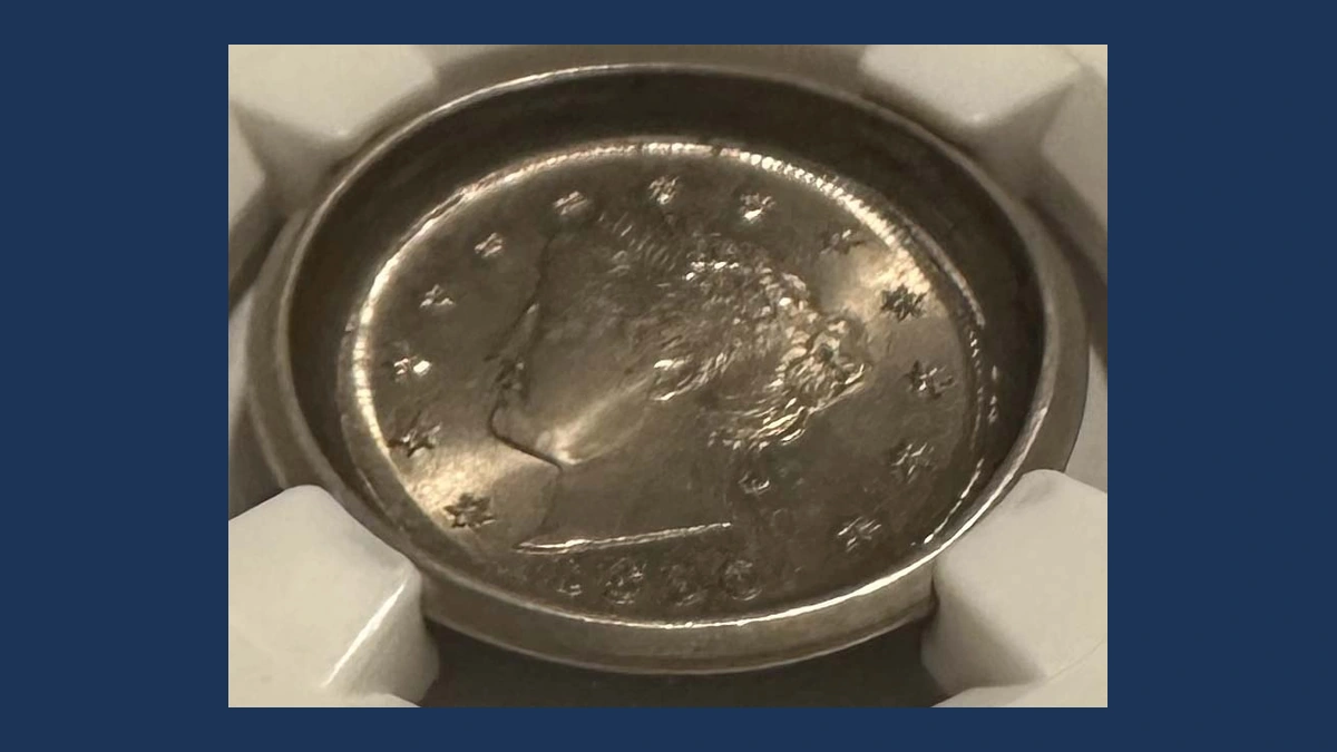 1896 Liberty Nickel: Obverse Die Cap with Flip-Over Double Strike