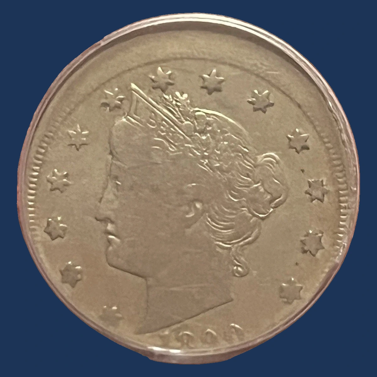 1890 Liberty Nickel: Off-Center Strike