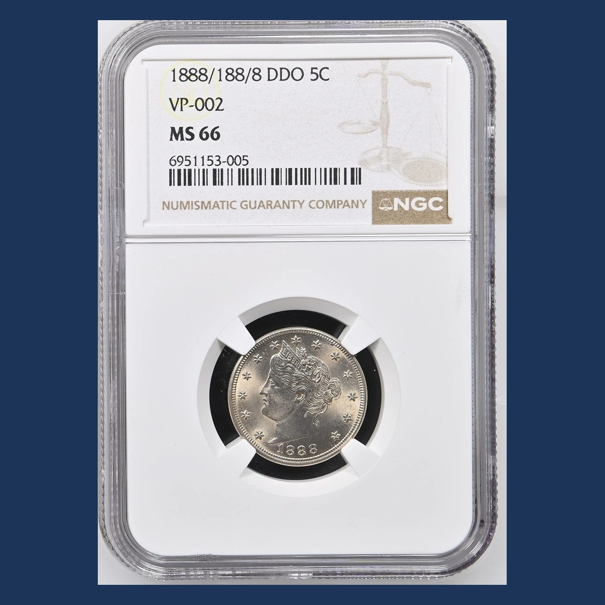 1888 Liberty Nickel: Repunched Date