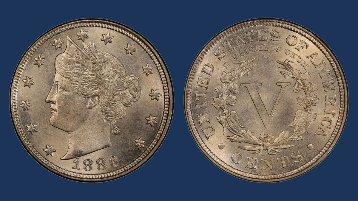 1886 Liberty Nickel: Repunched Date