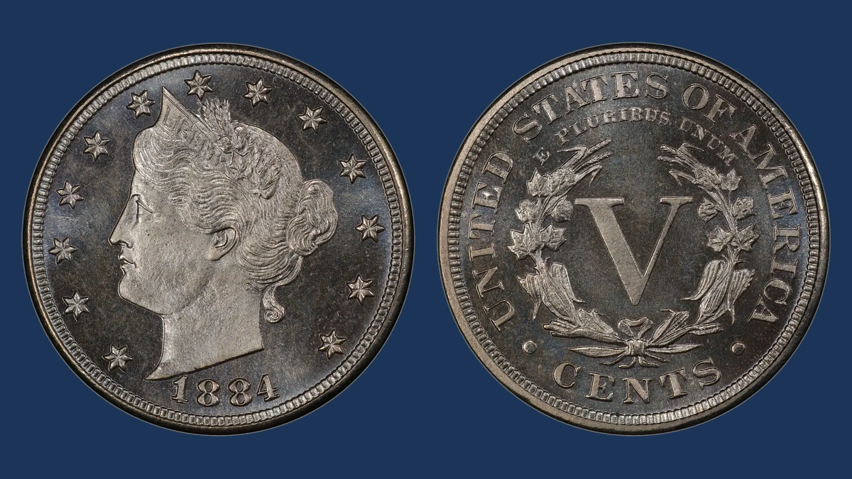 1884 Liberty Nickel: Repunched Date