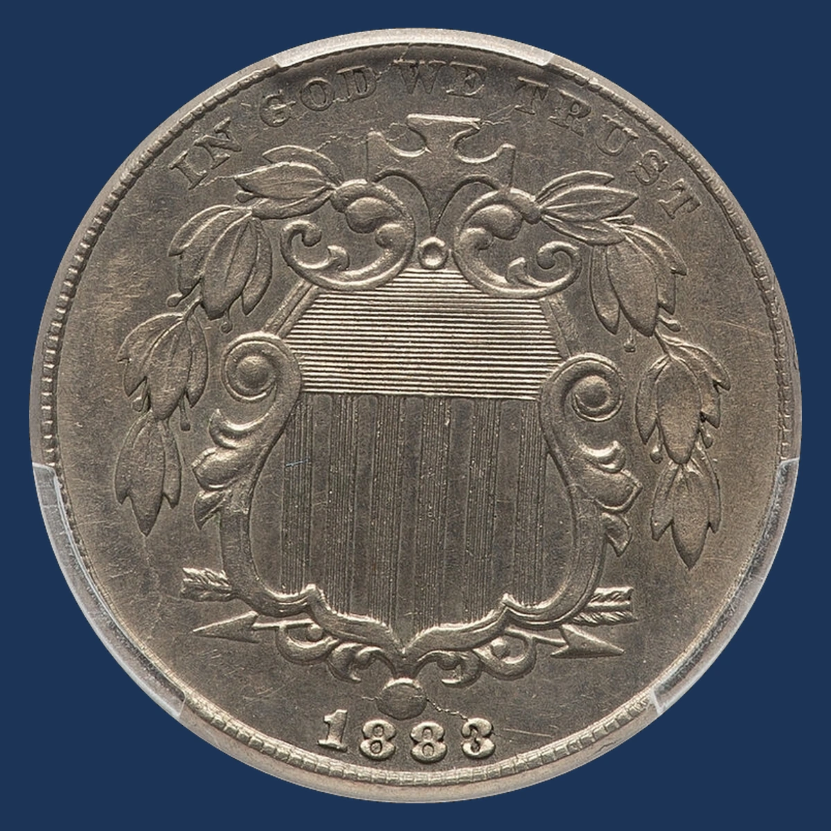 1883 Shield Nickel: Die Crack / Die Chip