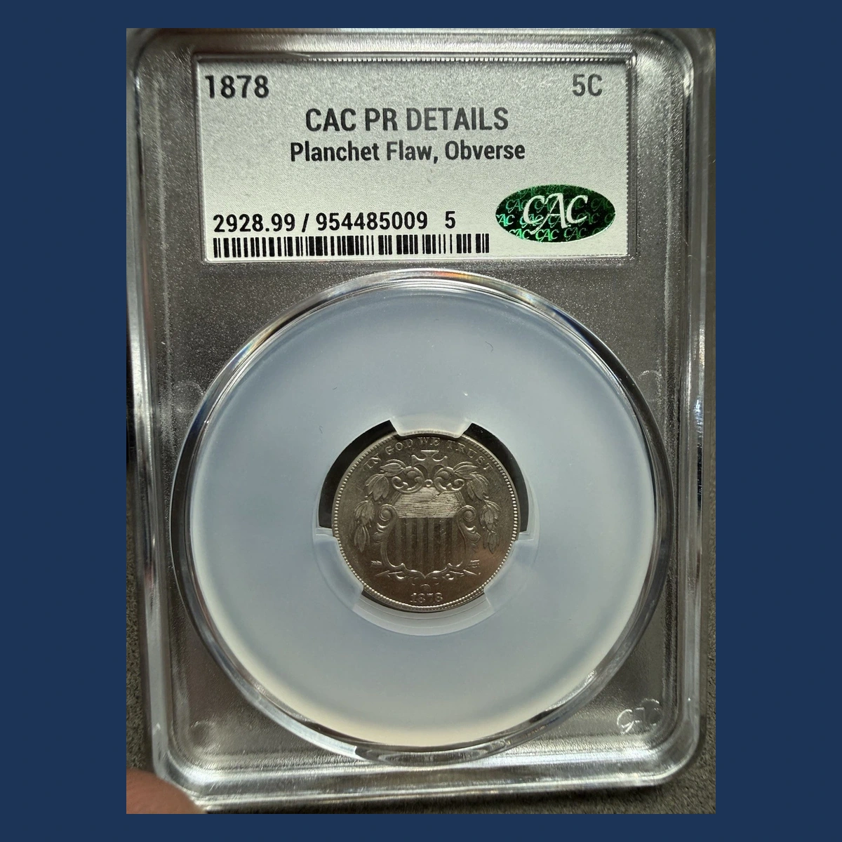 1878 Shield Nickel: Planchet Flaw