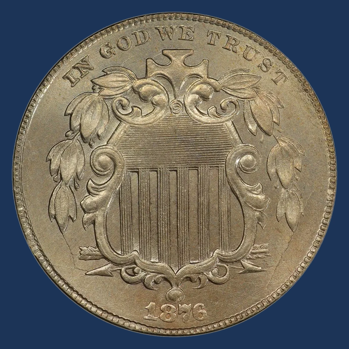 1876 Shield Nickel: Doubled / Tripled Die Obverse