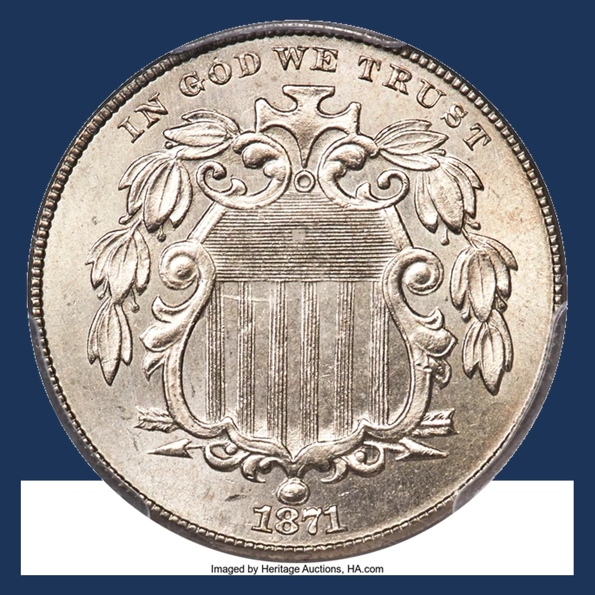 1871 Shield Nickel: Doubled Die Obverse