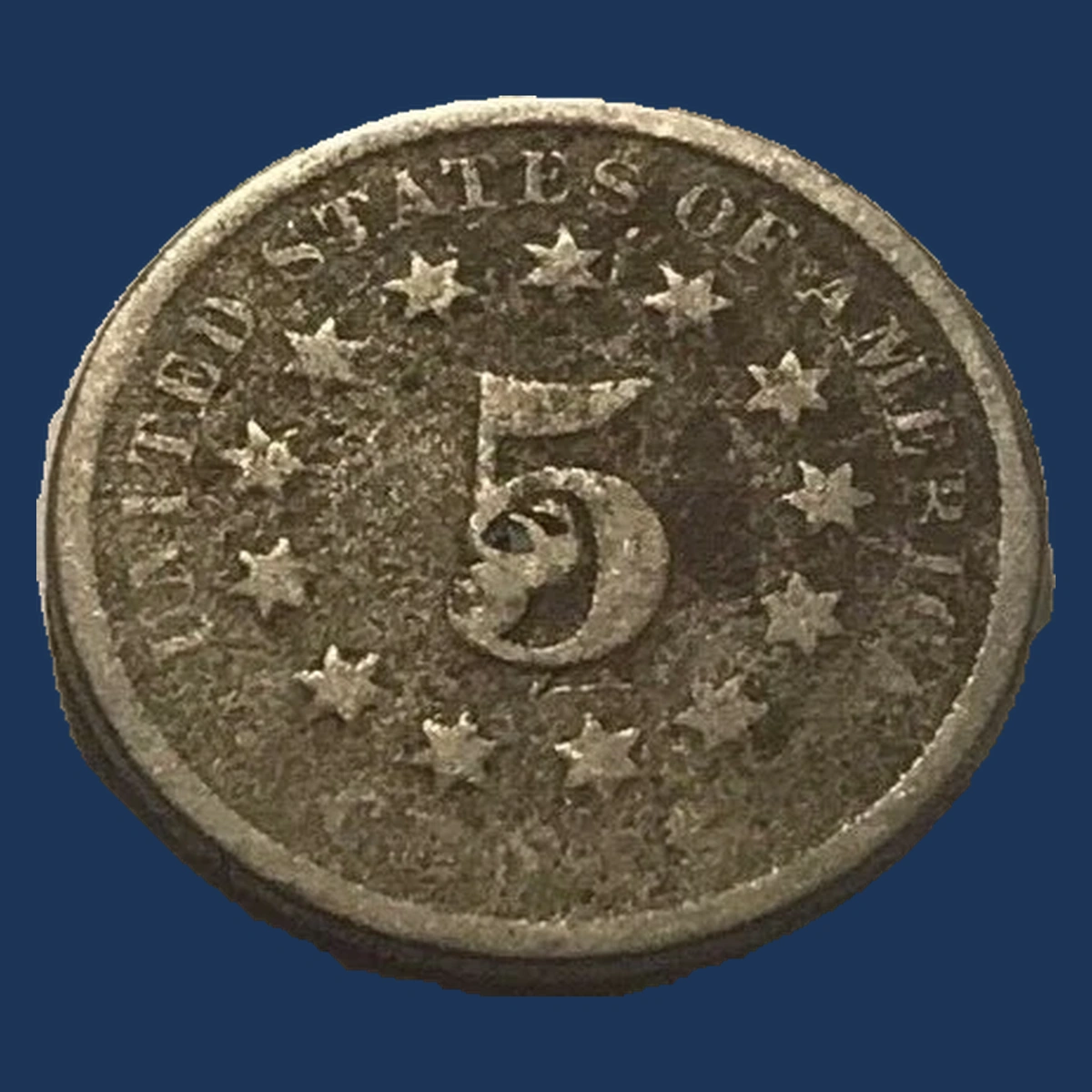 1869 Shield Nickel: lamination