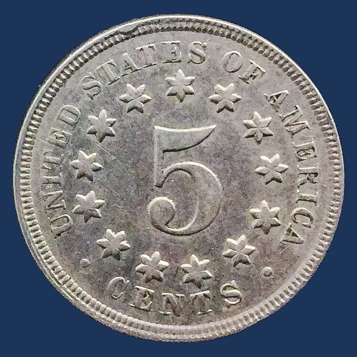 1868 Shield Nickel: Die Break / Cud