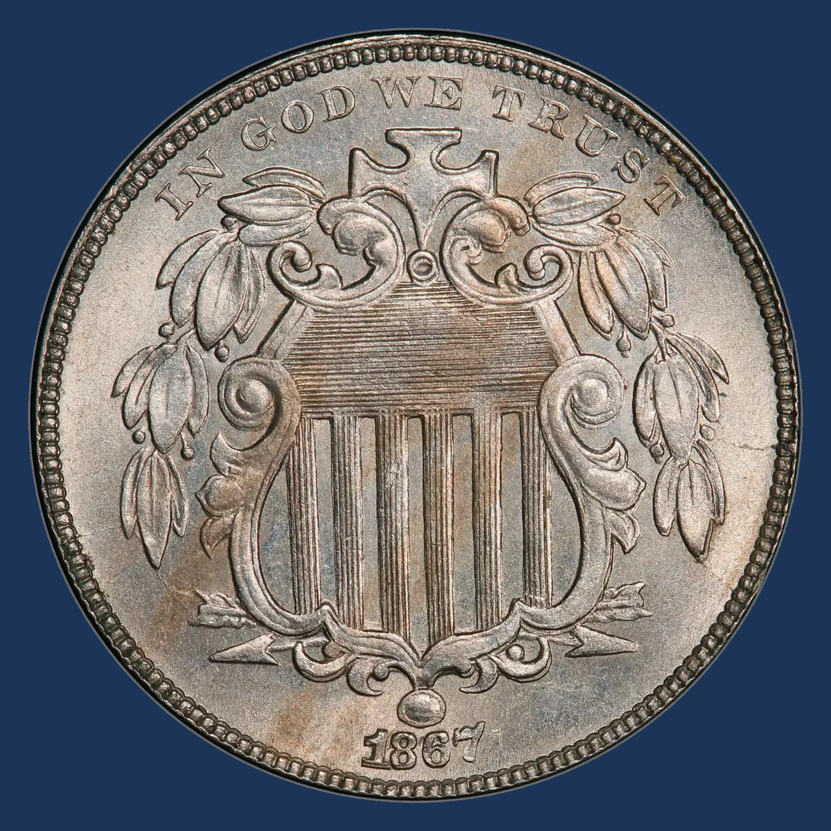 1867 Shield Nickel: Doubled Die Obverse