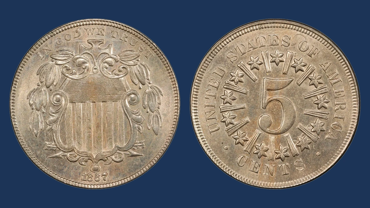 1867 Shield Nickel: Clashed Dies