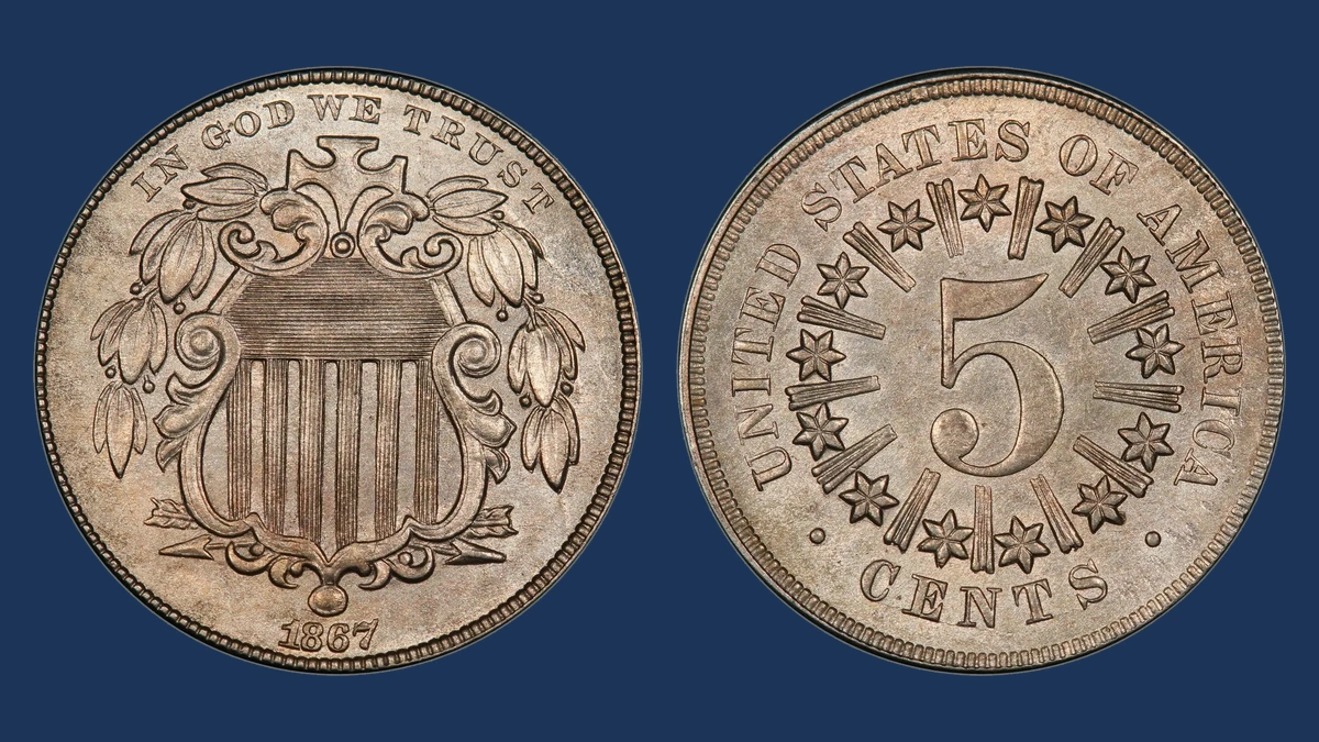1867 Shield Nickel: Misplaced Date