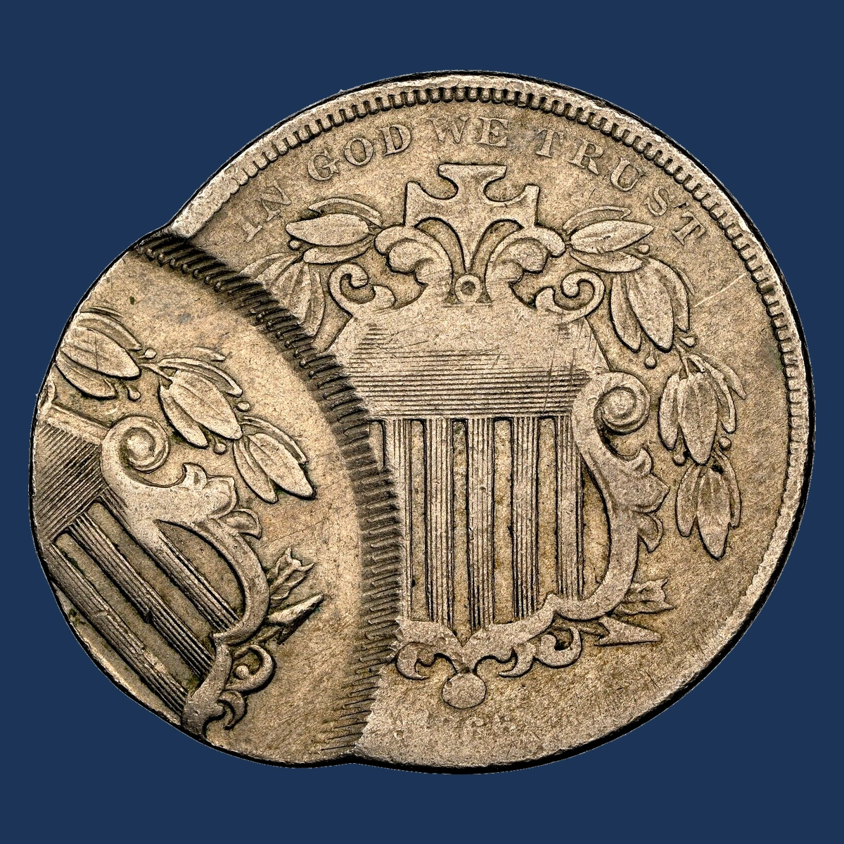 1866 Shield Nickel: Double Strike with an Off-Center Second Strike