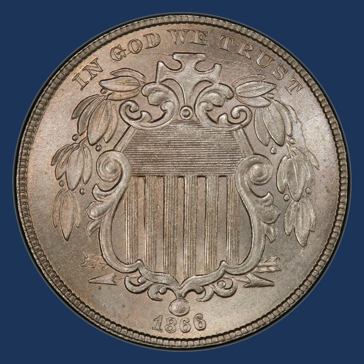 1866 Shield Nickel: Doubled Die Obverse