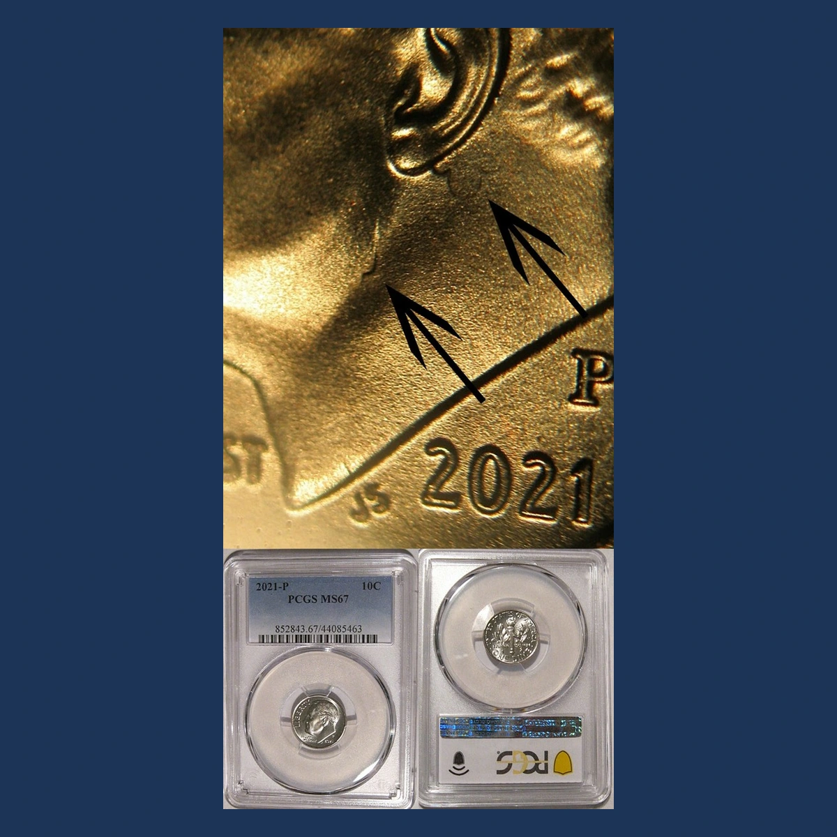 2021 Roosevelt Dime: Clashed Dies