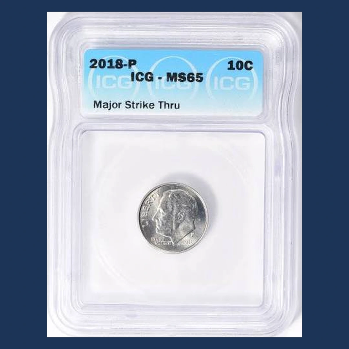 2018 Roosevelt Dime: Struck Through