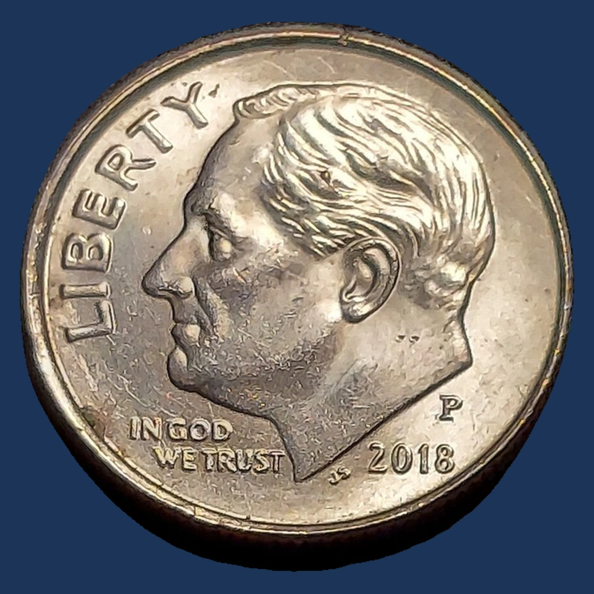 2018 Roosevelt Dime: Die Crack / Die Chip