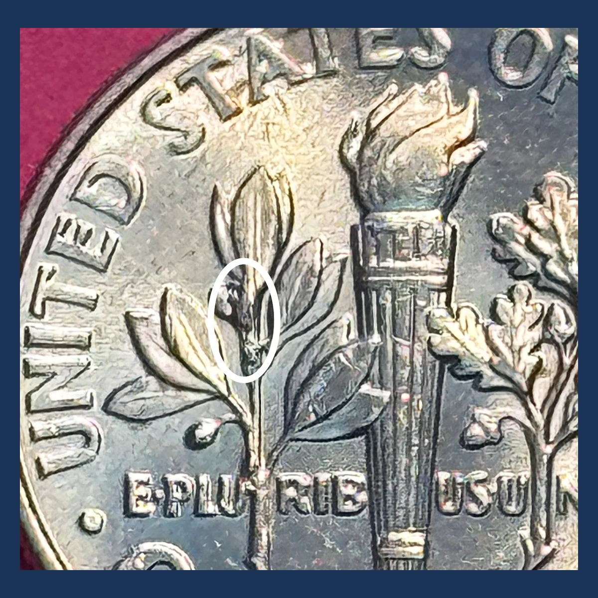 2015 Roosevelt Dime: Die Crack / Die Chip