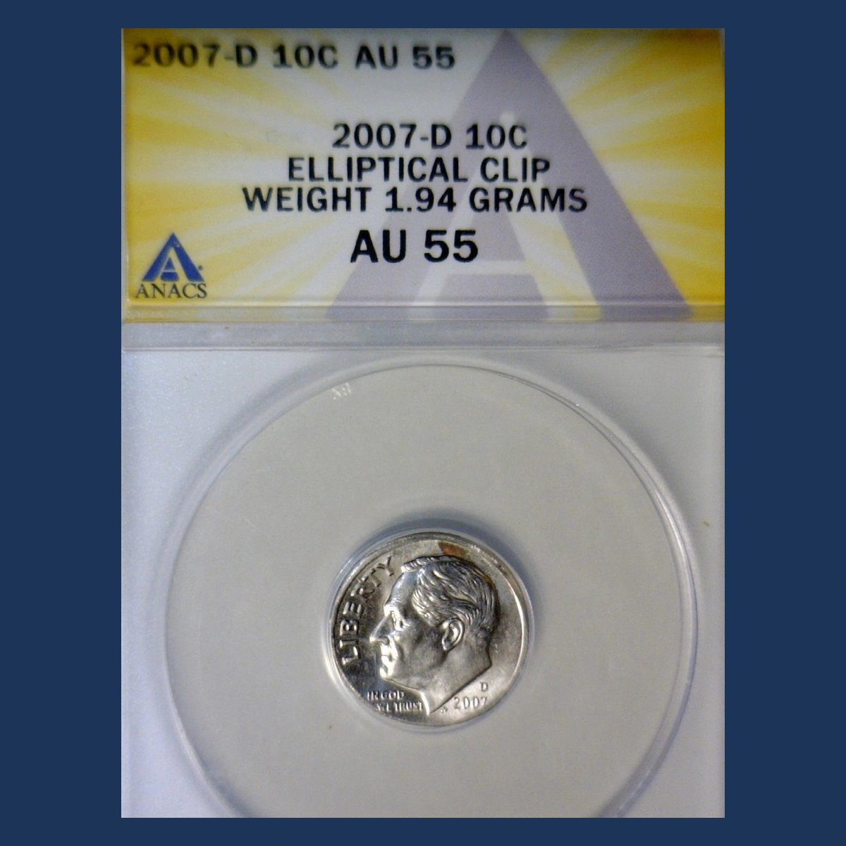 2007 Roosevelt Dime: Clipped Planchet