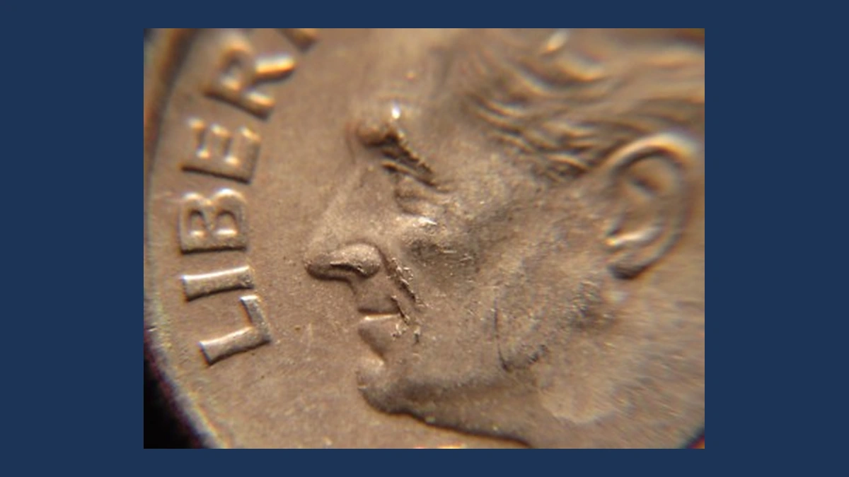 2006 Roosevelt Dime: Die Crack / Die Chip