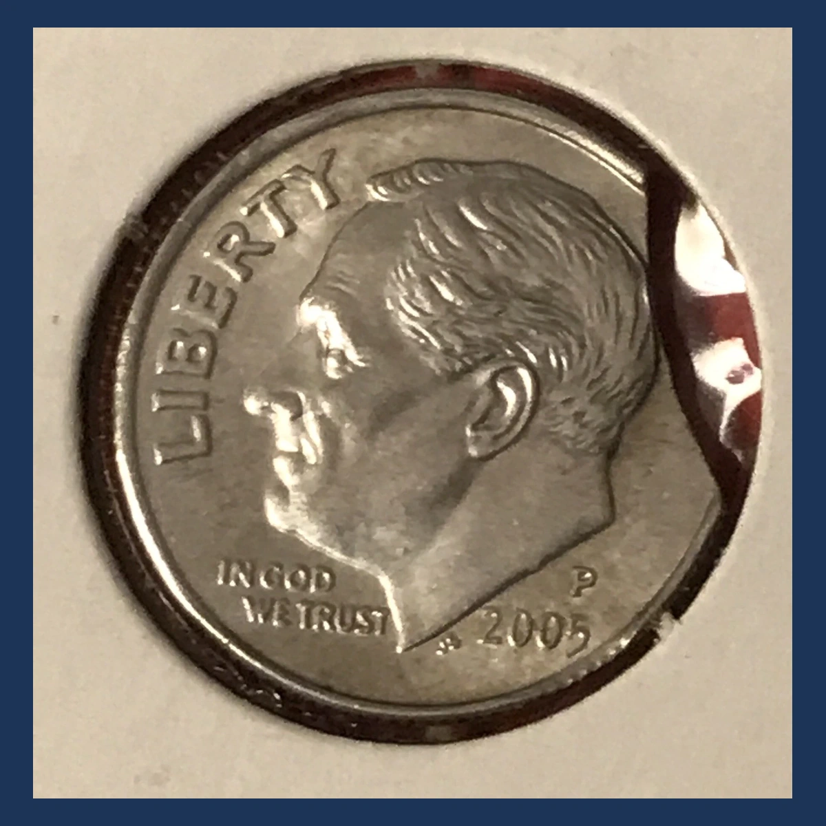 2005 Roosevelt Dime: Clipped Planchet