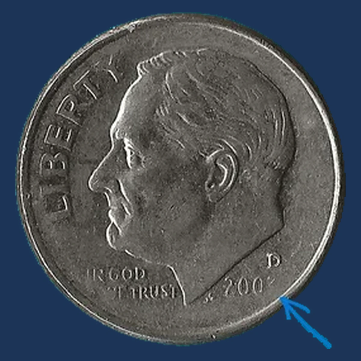 2003 Roosevelt Dime: Struck Through