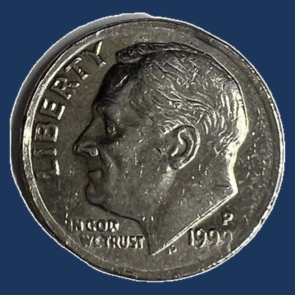 1999 Roosevelt Dime: Struck Through