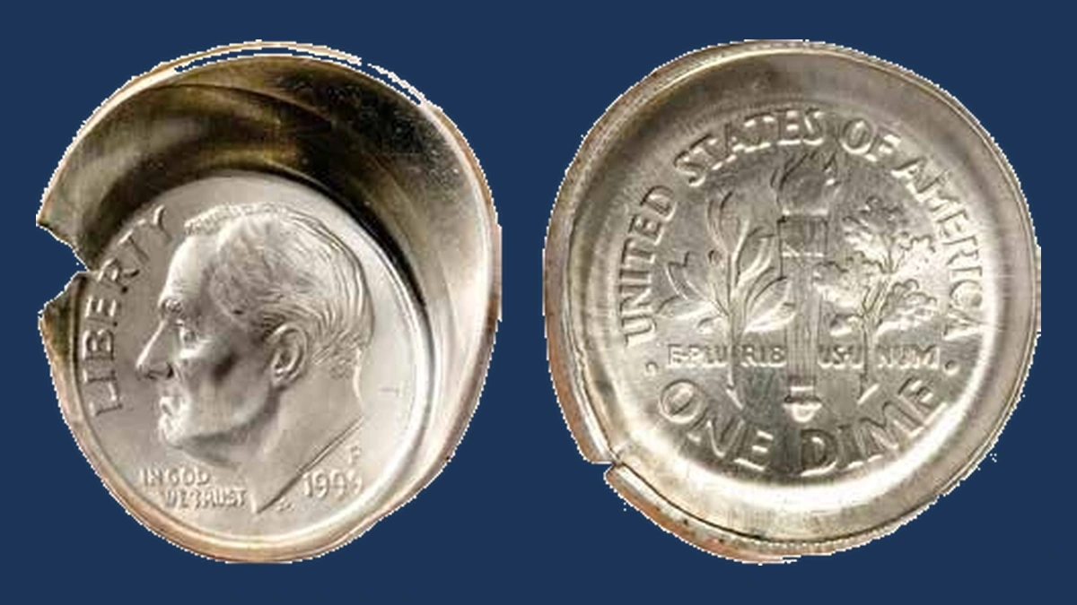 1999 Roosevelt Dime: Mated Double-Strike/Brockage Pair