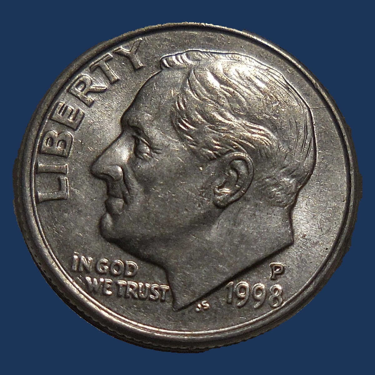 1998 Roosevelt Dime: Die Crack / Die Chip