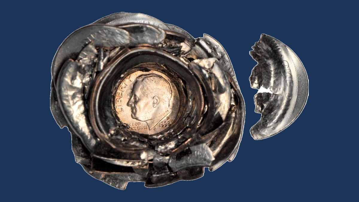 1998 Roosevelt Dime: bonded die cap