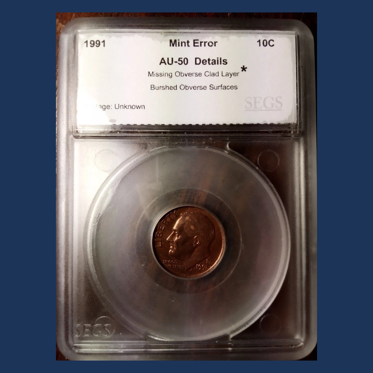 1991 Roosevelt Dime: Missing Clad Layer
