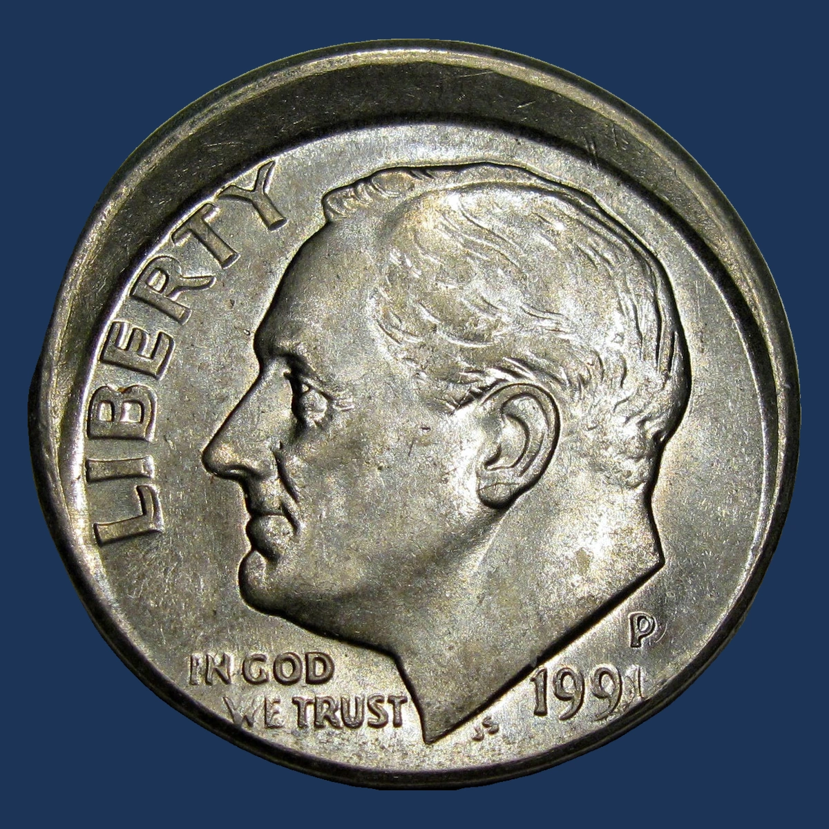 1991 Roosevelt Dime: Off-Center Strike