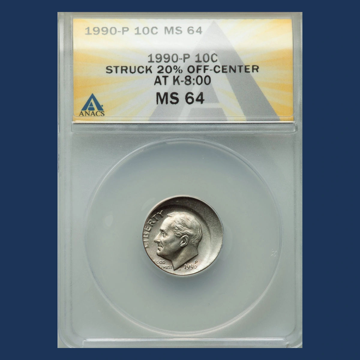 1990 Roosevelt Dime: Off-Center Strike