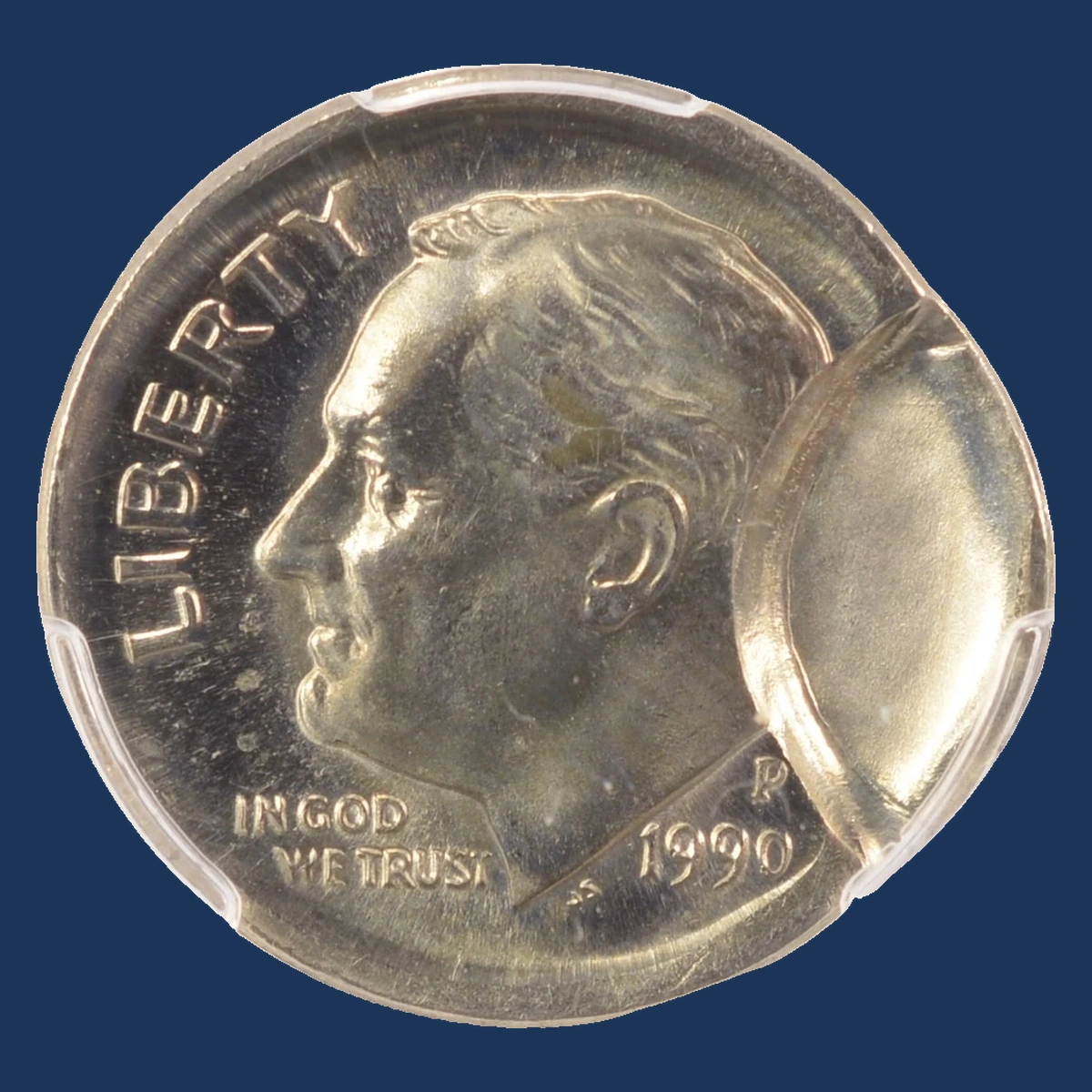 1990 Roosevelt Dime: Partial Collar