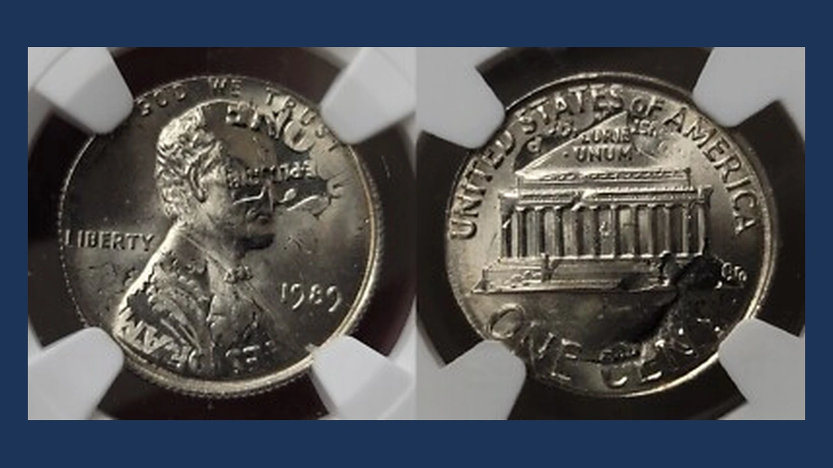 1989 Roosevelt Dime: Overstrike / Double Denomination